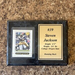 St.Louis Rams Steven Jackson Black and Gold Football Plaque